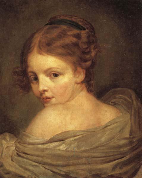 Jean Baptiste Greuze Young Woman Seen from the Back oil painting picture